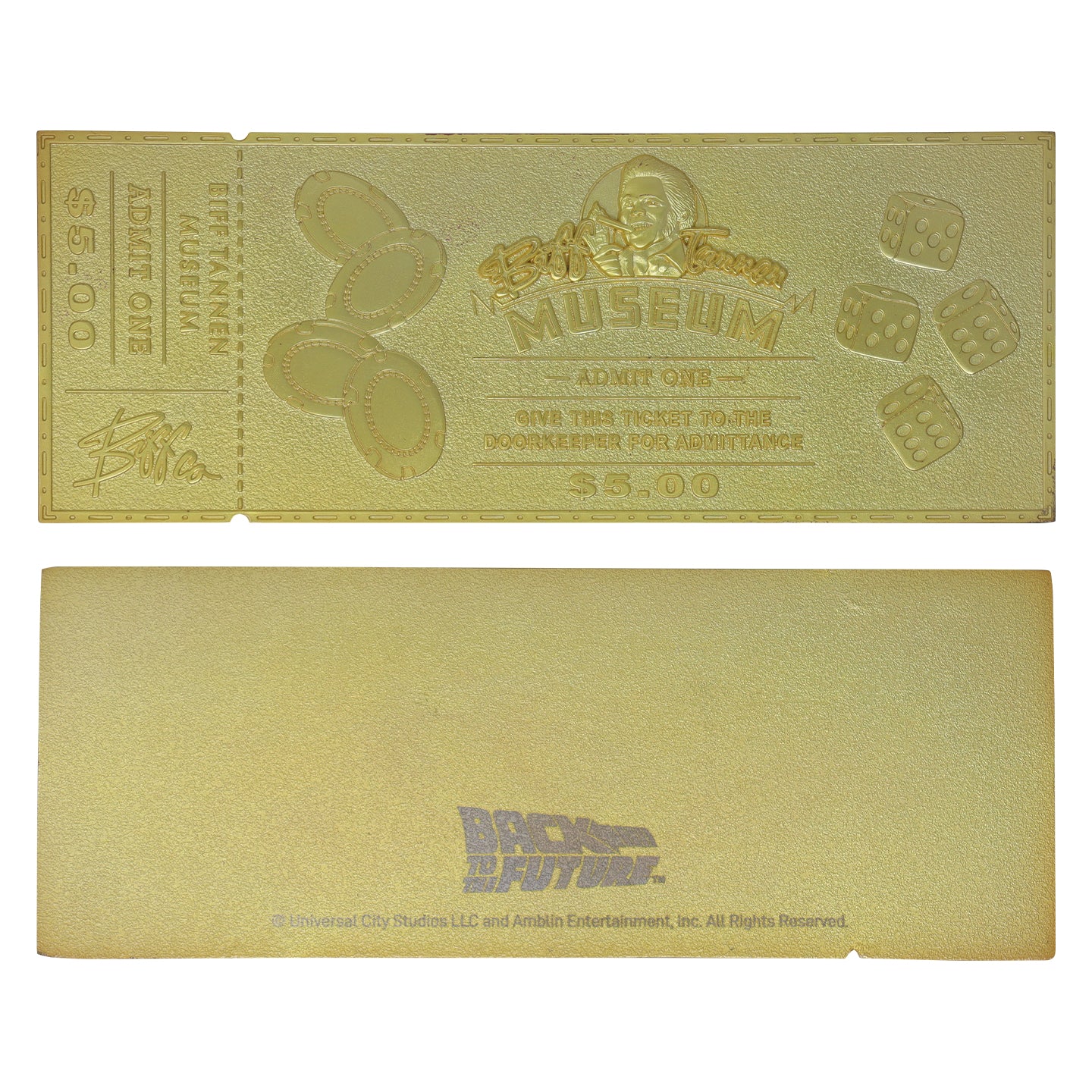 Objet collector Retour vers le Futur - 24K Gold Plated Biff Tannen Museum Entrance TicketTObjet collector Retour vers le Futur - 24K Gold Plated Biff Tannen Museum Entrance TicketiObjet collector Retour vers le Futur - 24K Gold Plated Biff Tannen Museum Entrance TicketcObjet collector Retour vers le Futur - 24K Gold Plated Biff Tannen Museum Entrance TicketkObjet collector Retour vers le Futur - 24K Gold Plated Biff Tannen Museum Entrance TicketeObjet collector Retour vers le Futur - 24K Gold Plated Biff Ta
