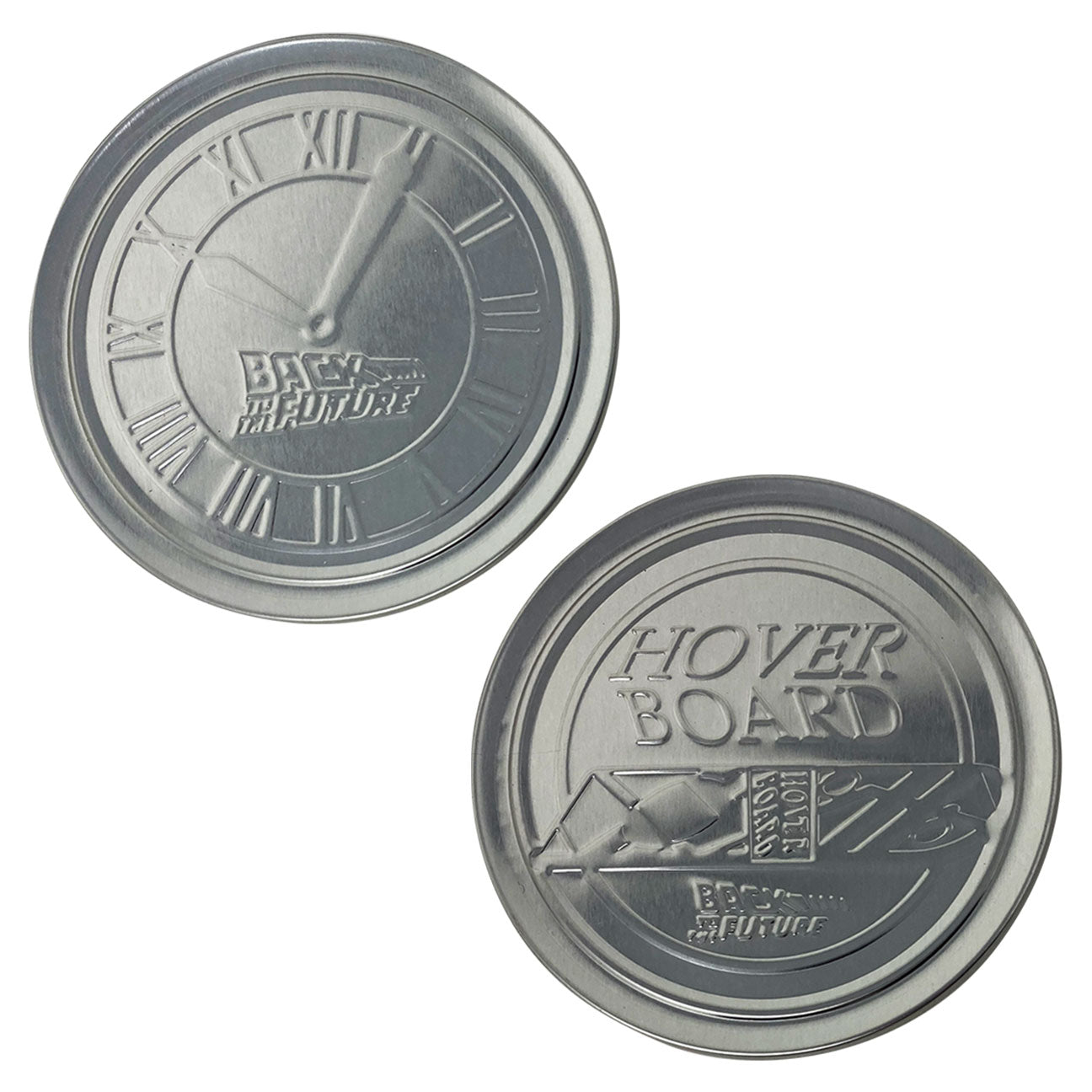 Set de 4 sous-verres métal embossés Retour vers le Futur