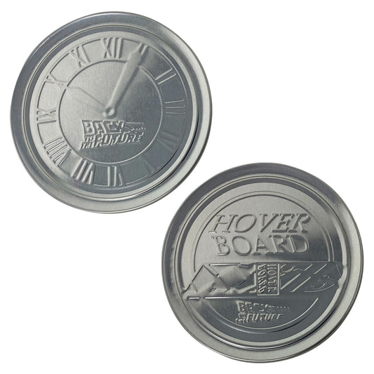 Set de 4 sous-verres métal embossés Retour vers le Futur