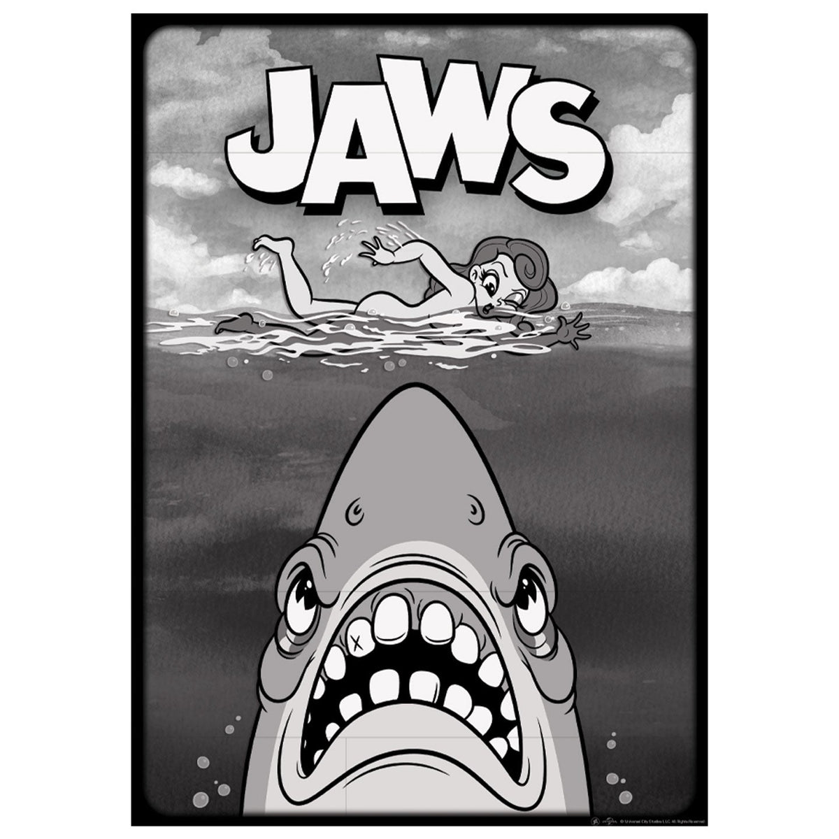 Affiche collector Les Dents de la Mer - Cartoon style