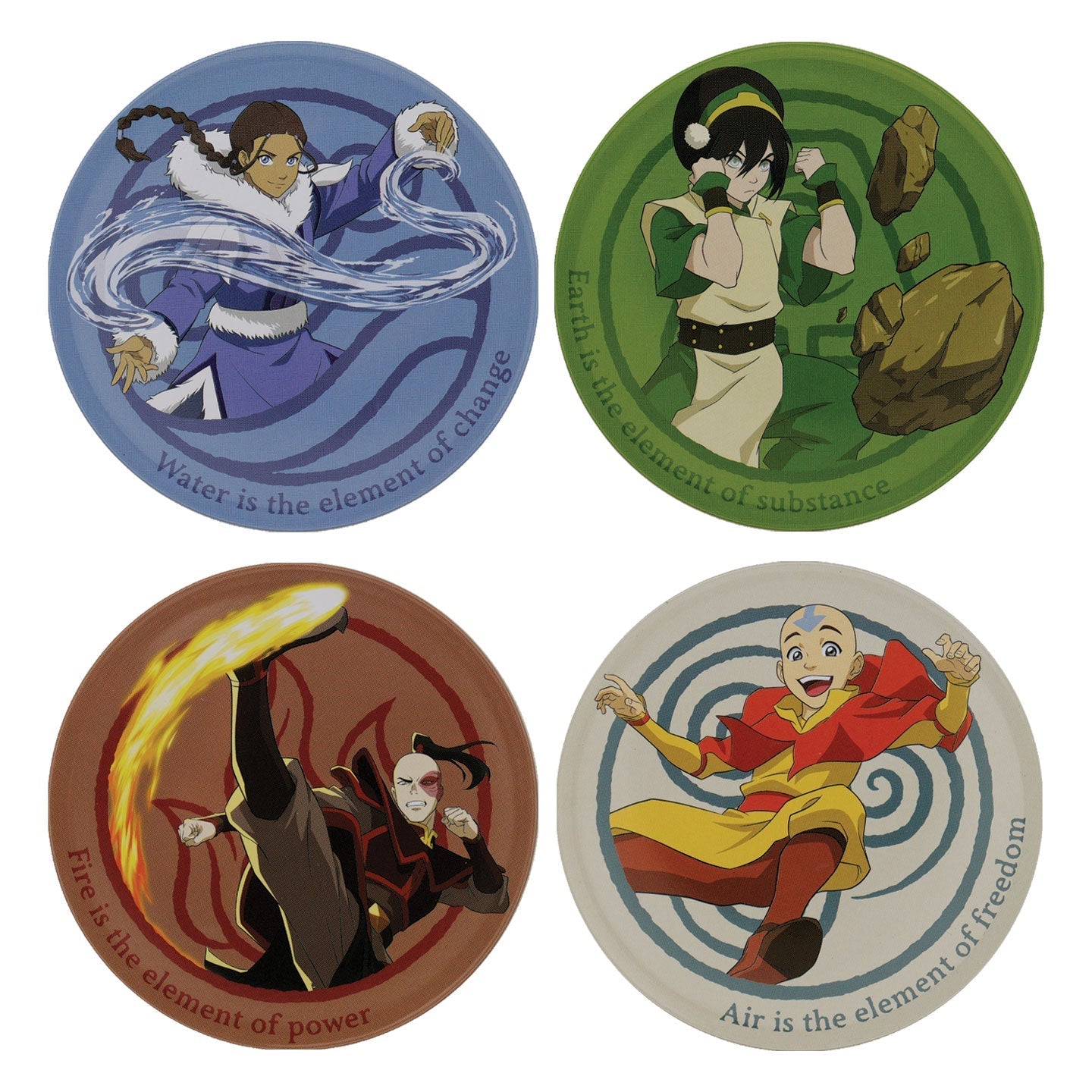 Set de 4 sous-verres métal embossés Avatar : Le Dernier Maître de l’Air