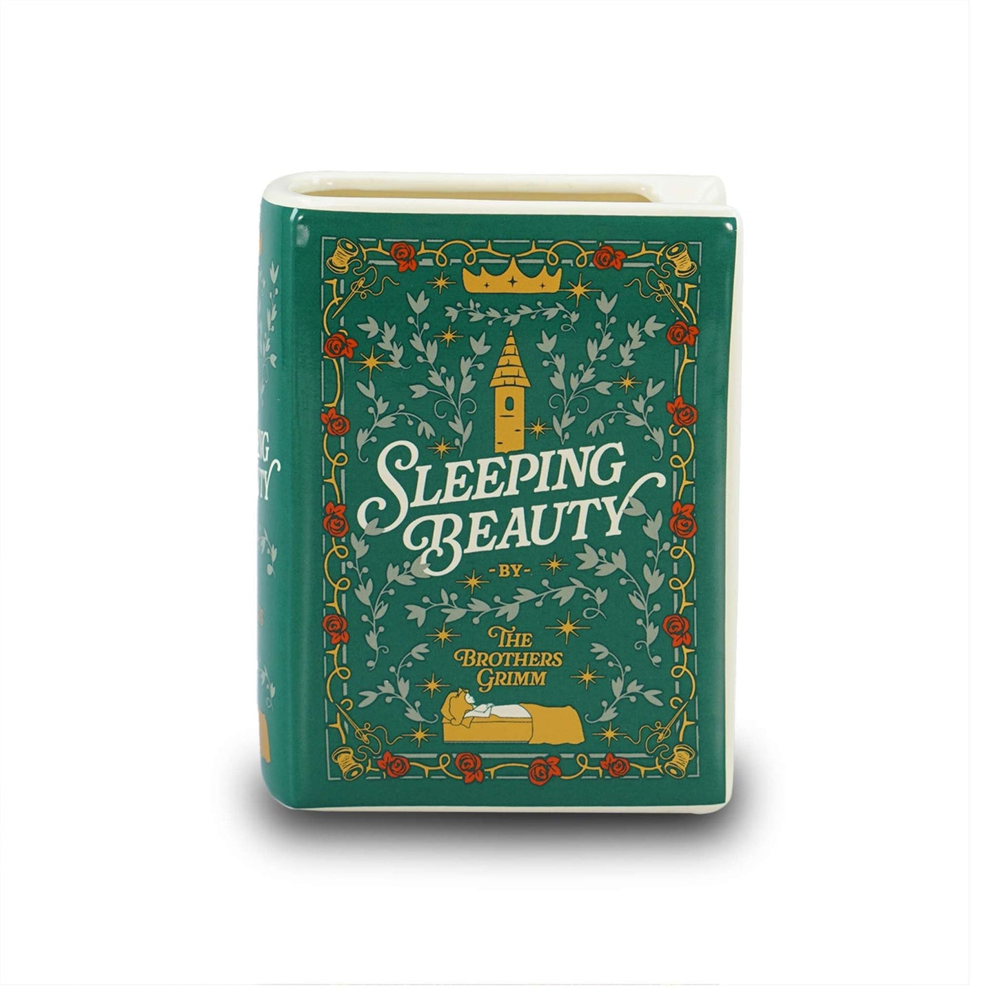 Sleeping Beauty ceramic book planter - 14 cm