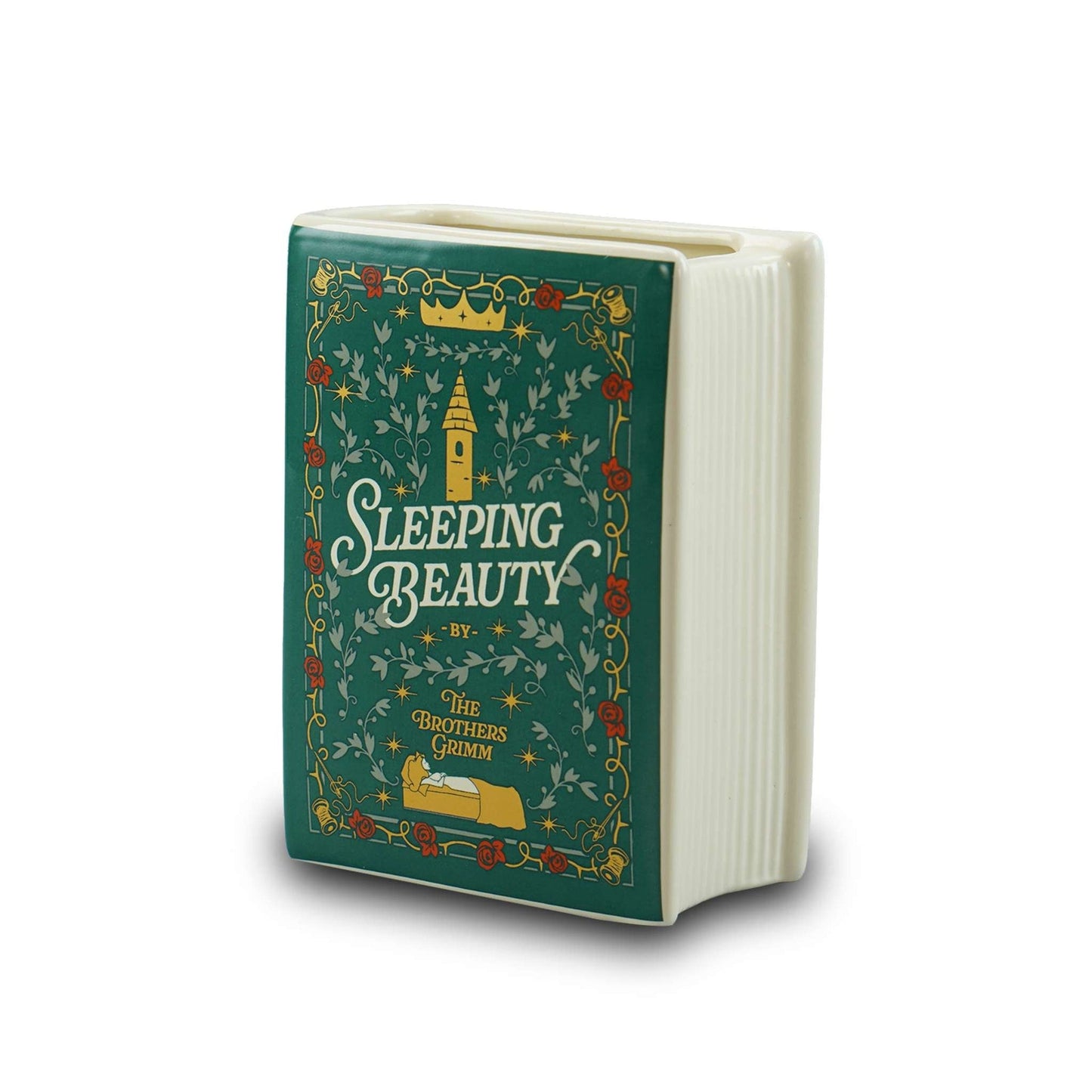 Sleeping Beauty ceramic book planter - 14 cm