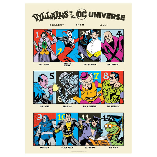 Affiche collector A3 DC 90th Anniversary Villains