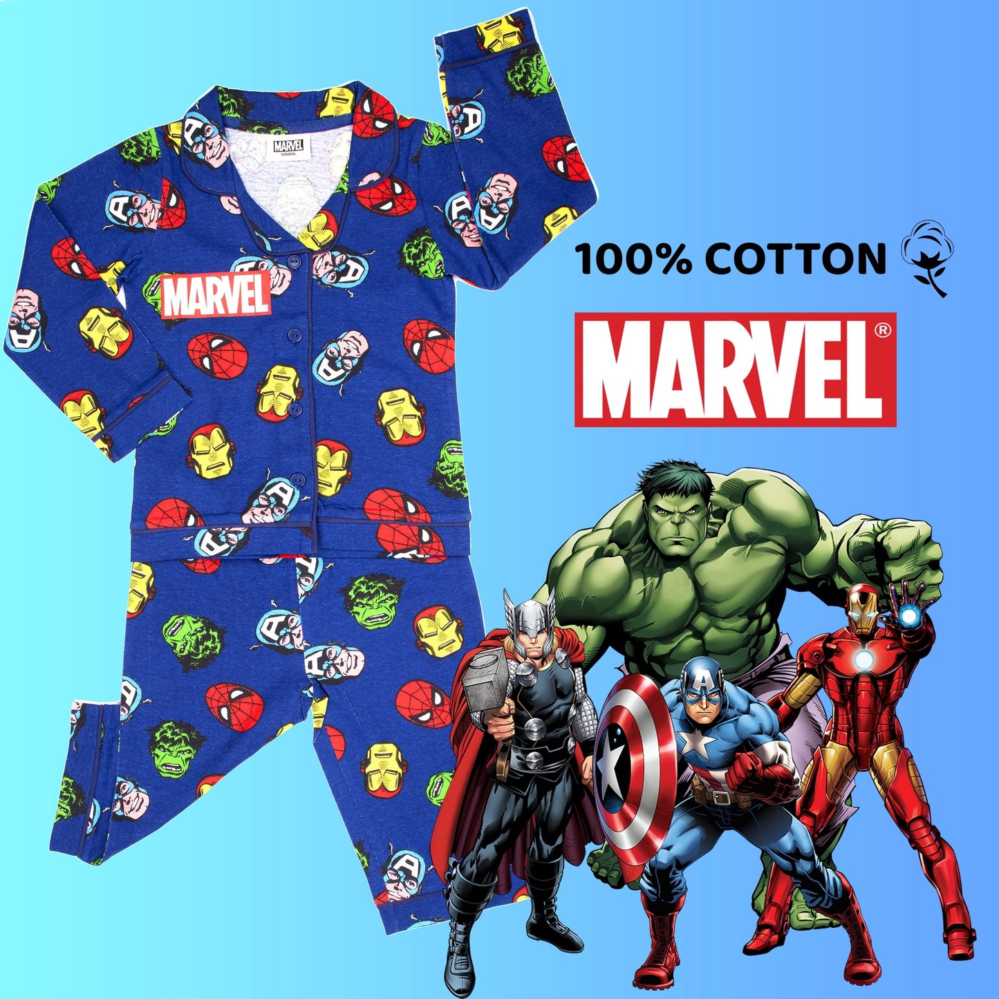 Pyjama – MARVEL – bleu with Buttons