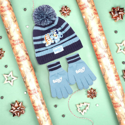Hat and Gloves Set – Bluey Children's Winter Set Warm and Comfy Beanie Set