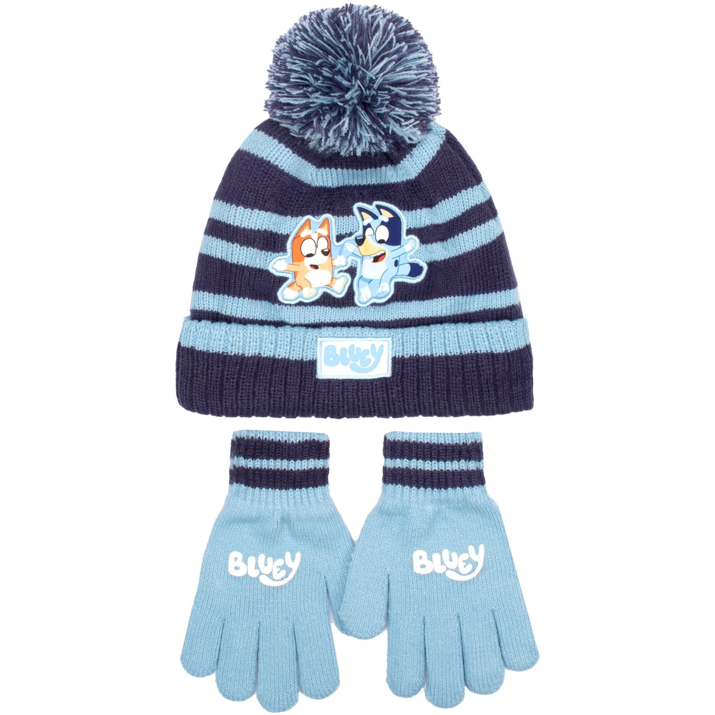 Hat and Gloves Set – Bluey Children's Winter Set Warm and Comfy Beanie Set