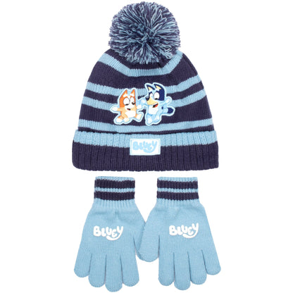 Hat and Gloves Set – Bluey Children's Winter Set Warm and Comfy Beanie Set