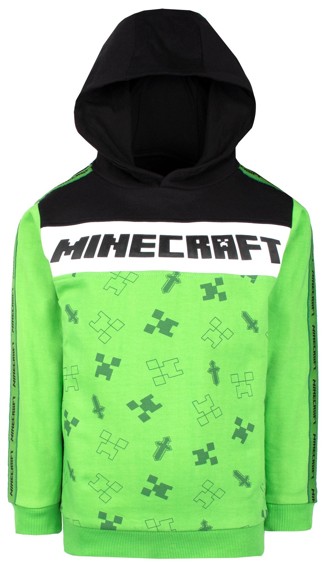 Sweat à capuche Minecraft – vert / noir