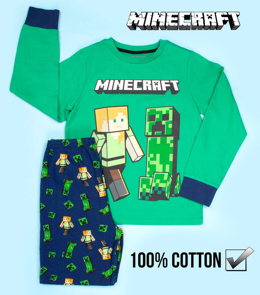 Minecraft Pyjamas – green & blue