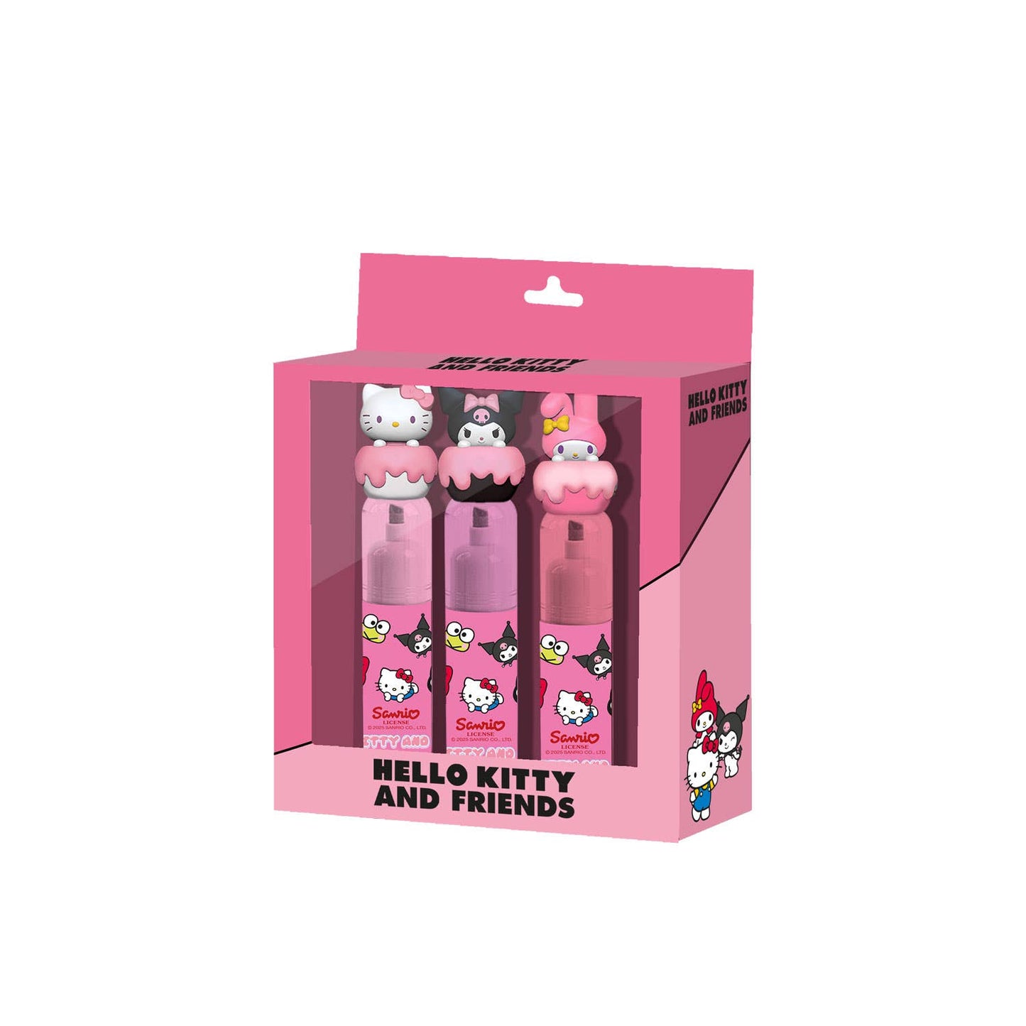 Sanrio Hello Kitty Mix-Pack de 3 Surligneurs Roses