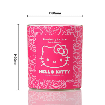 Bougie Imprimé Original Hello Kitty, Parfum Fraise & Crème