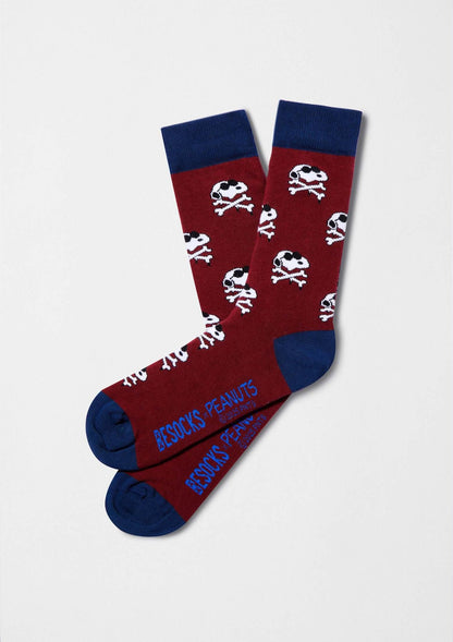 Chaussettes BeSnoopy Skull Bordeaux – Besocks