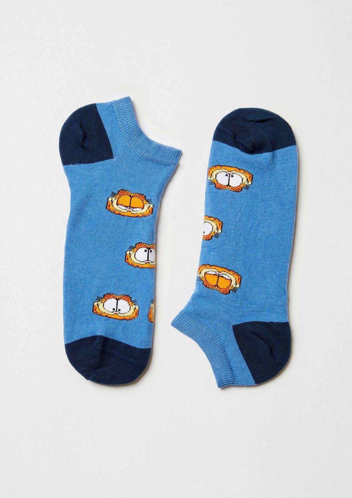 Chaussettes courtes bleues BeGarfield Faces, motif Garfield – Besocks