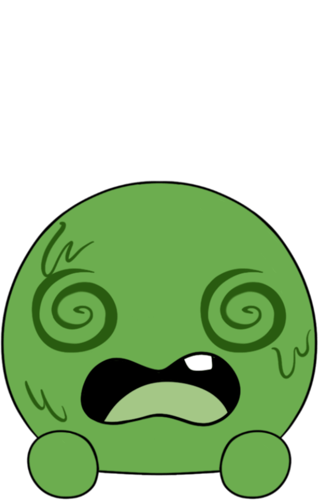Confused Slimecicle Stickie (6in)
