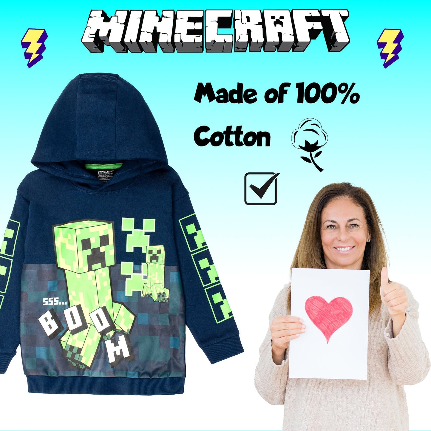 Minecraft sweat à capuche – Boom