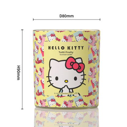 Bougie Jaune Imprimé Original Hello Kitty, Parfum Tutti Frutti
