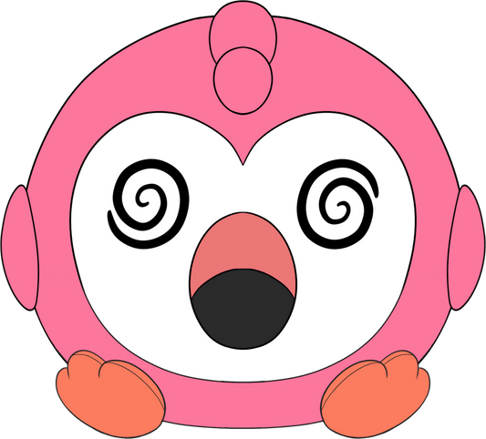 Dizzy Flamingo Sticker (6in)