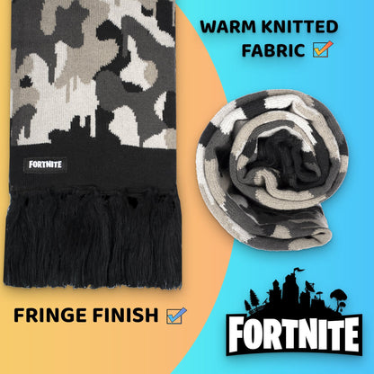 Ensemble bonnet et écharpe – Fortnite Set- Camo gris