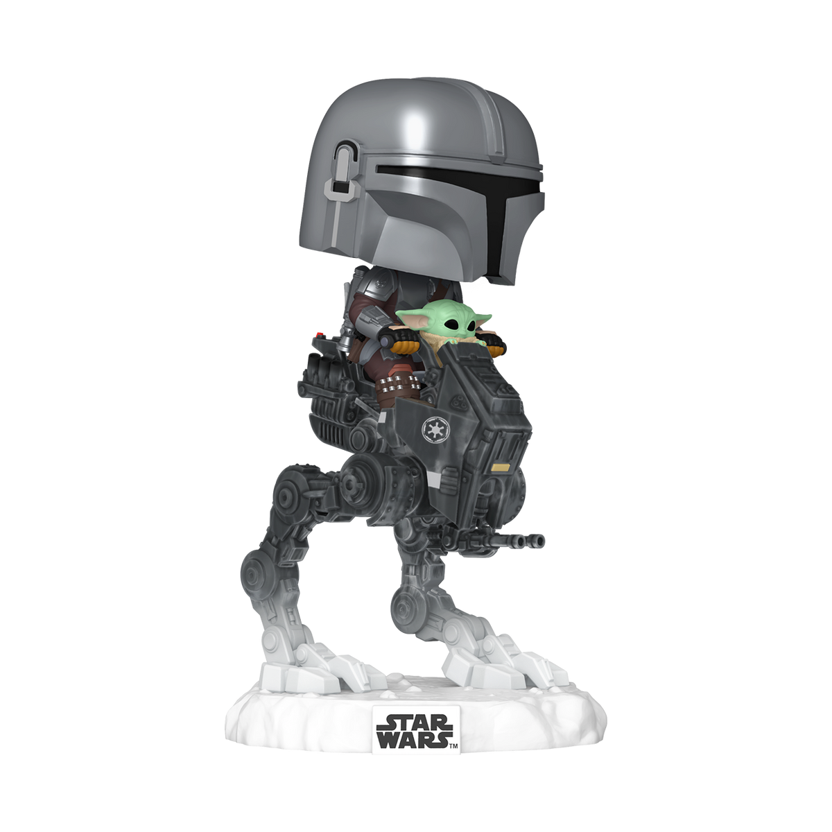 Pop! Rides Deluxe The Mandalorian with Grogu in Imperial Remnant AT-RT #837 - vue 1