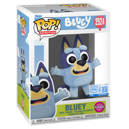 Pop! Bluey Jumping Flocked – boîte officielle