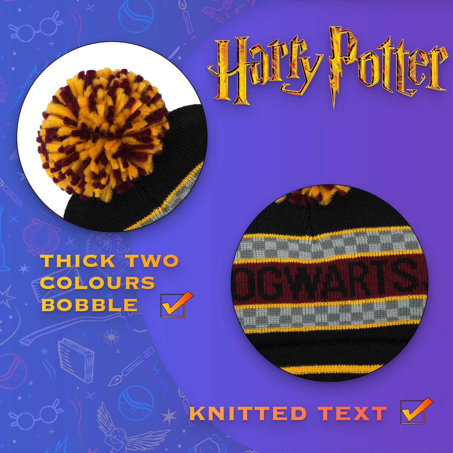 Bonnet – Harry Potter Winter Hat – noir