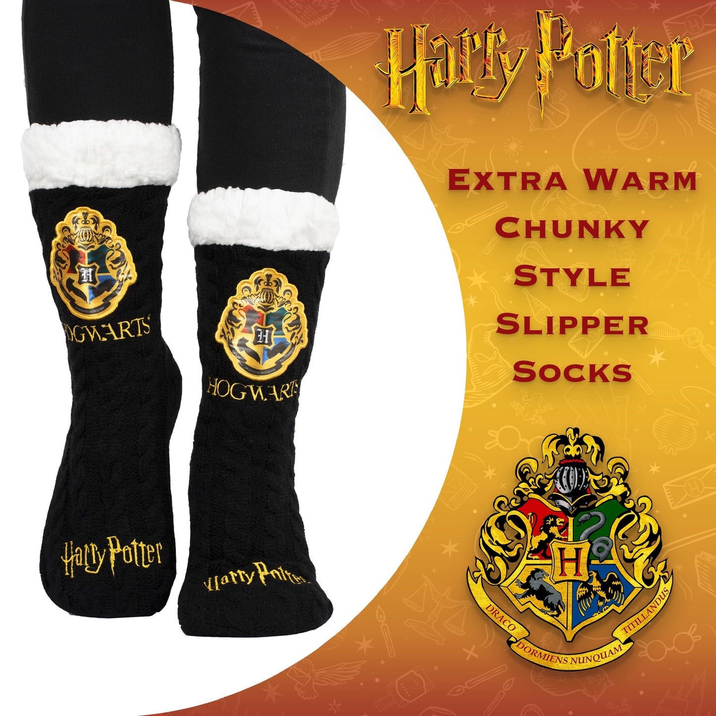 Chaussettes – Harry Potter Slippery – noir