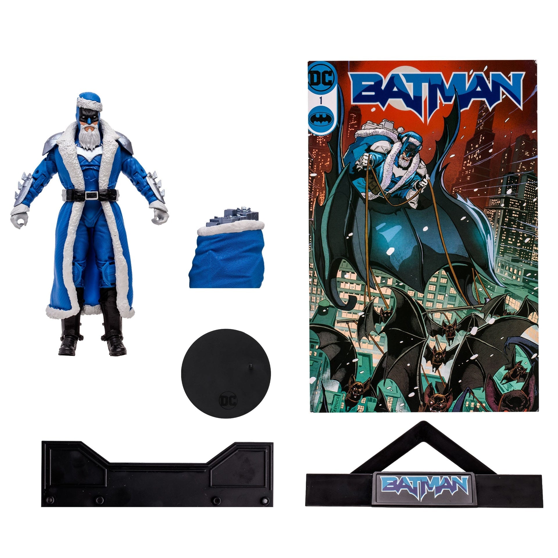 batman santa blue gold label mcfarlane toys