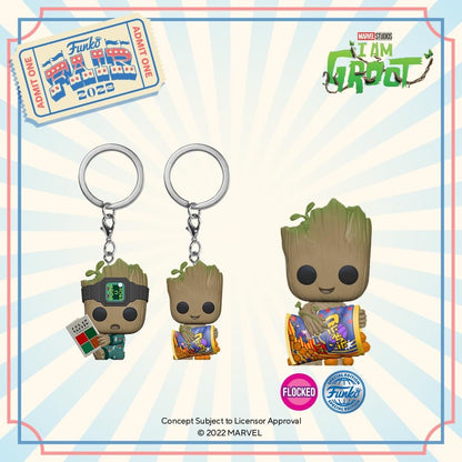 Groot with Cheese Puffs - Pop! Keychains