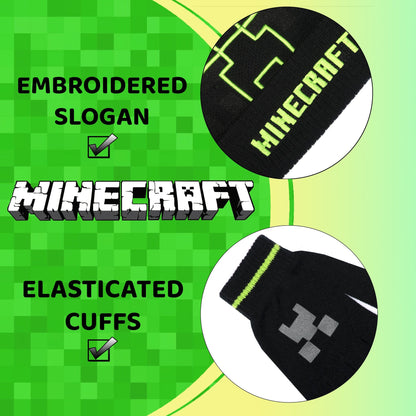 Ensemble bonnet et gants – Minecraft Set – gris Creeper