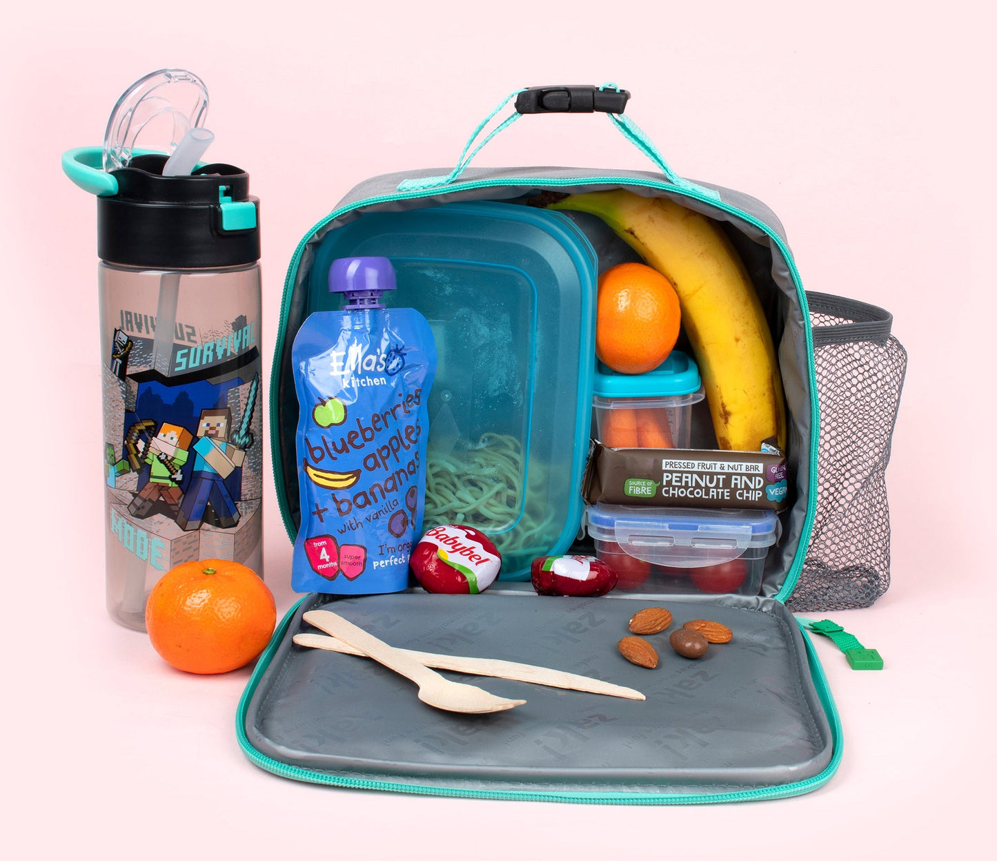 Sac repas – Minecraft with Mesh Pocket – Steve & Alex