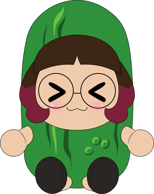 Skeptical Pickle Plush (9in)
