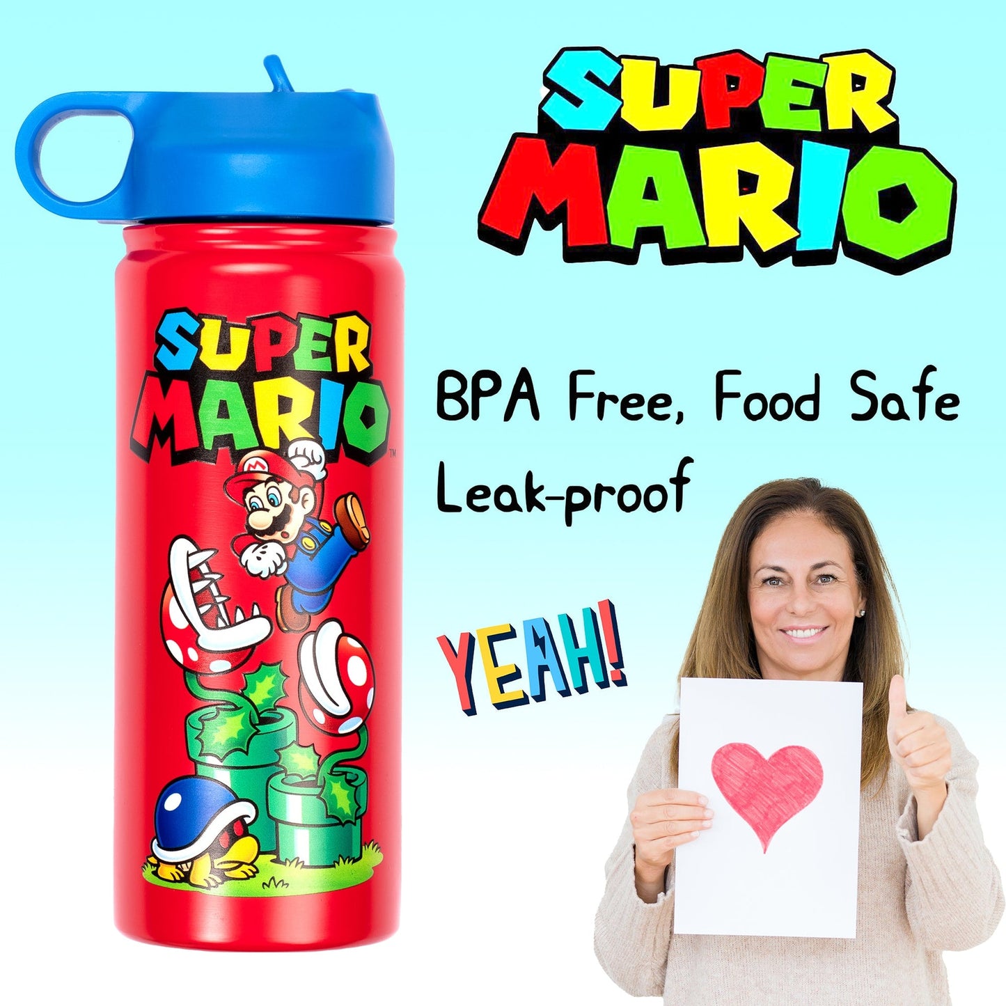 Gourde en acier inoxydable – Bottle – Mario Brothers