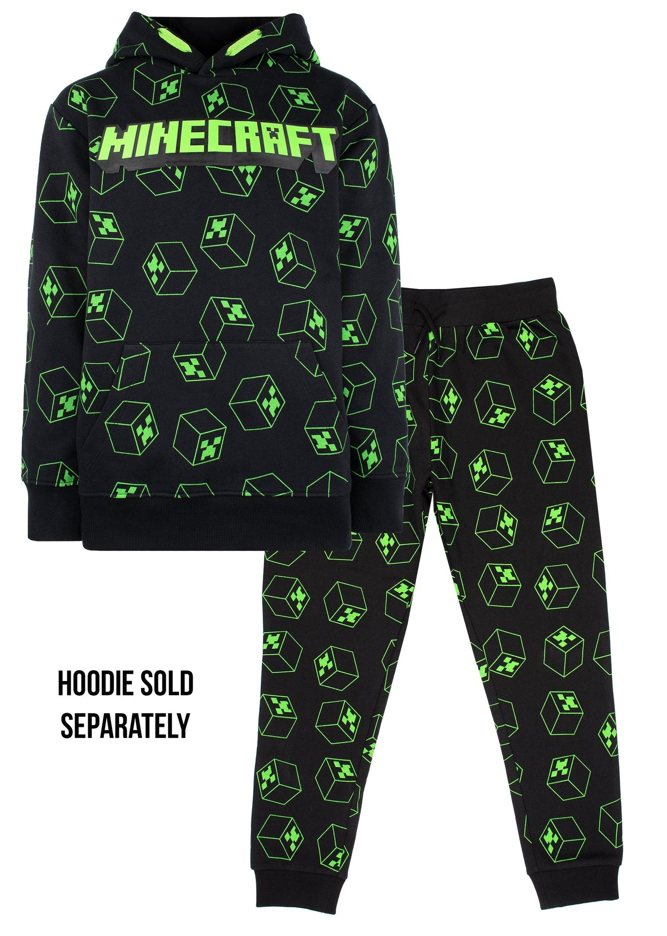 Pantalon de jogging Minecraft – noir & vert Pattern