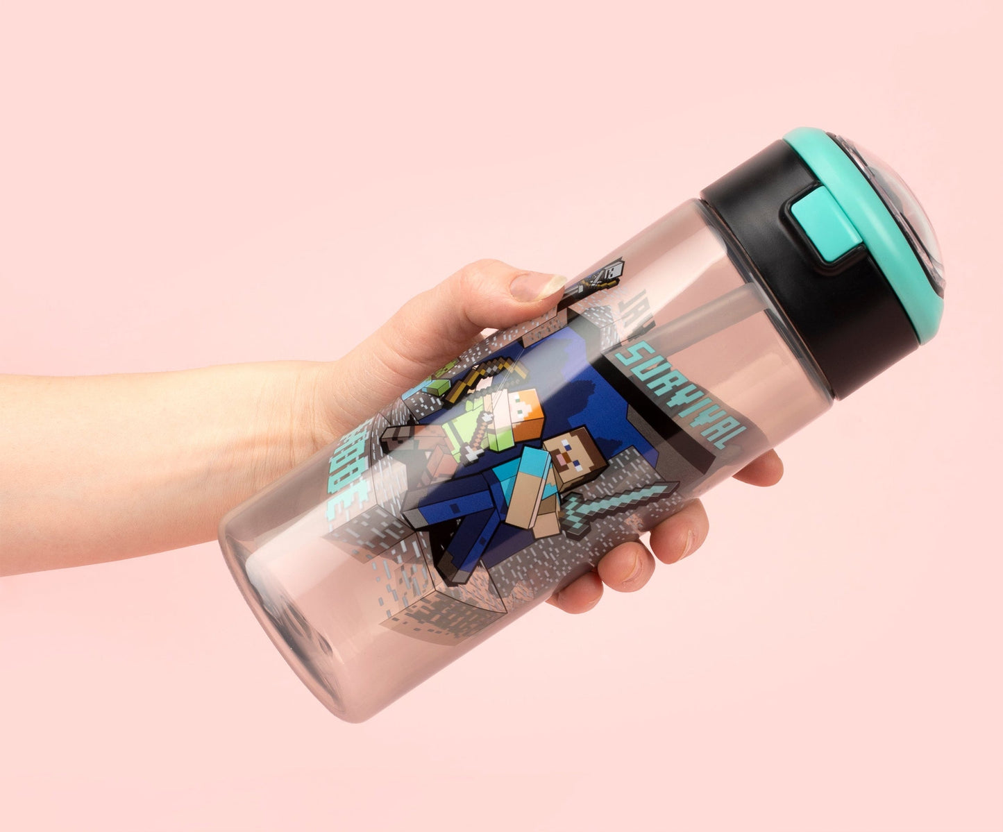 Gourde Minecraft – Bottle avec paille 700ml – Steve & Alex