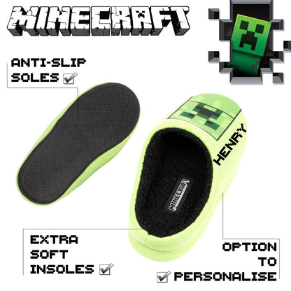 Chaussons enfant – Minecraft – vert Creeper
