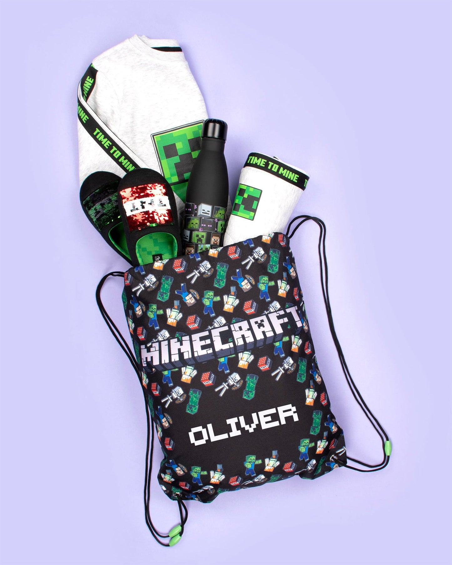Sweat Minecraft – vert Creeper – gris
