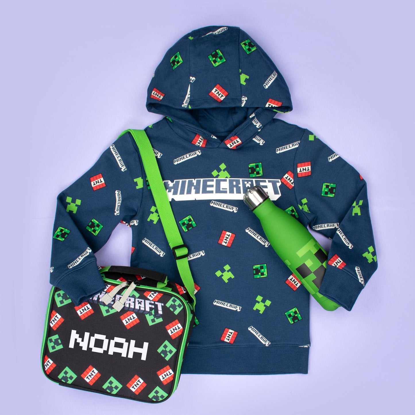 Sweat à capuche Minecraft – Creeper Pattern – Navy
