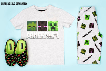 Pyjama Minecraft – Short Sleeve – gris & vert