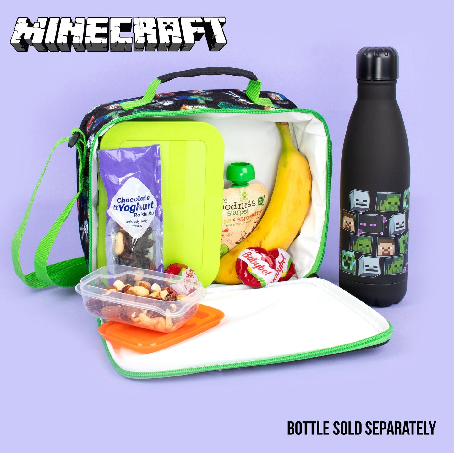 Gourde en acier inoxydable – Minecraft 550 ml – noir