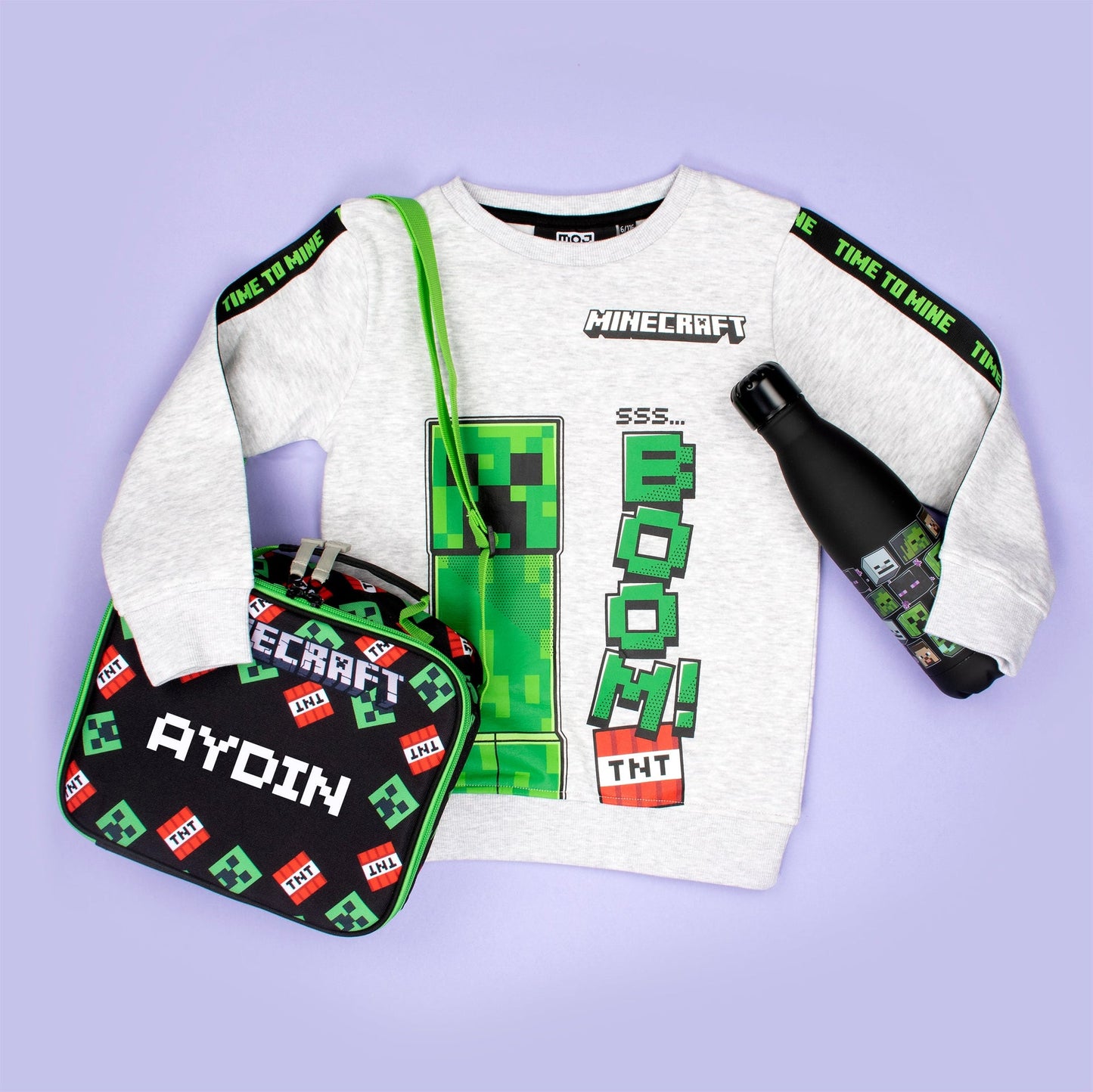 Sweat Minecraft – vert Creeper – gris