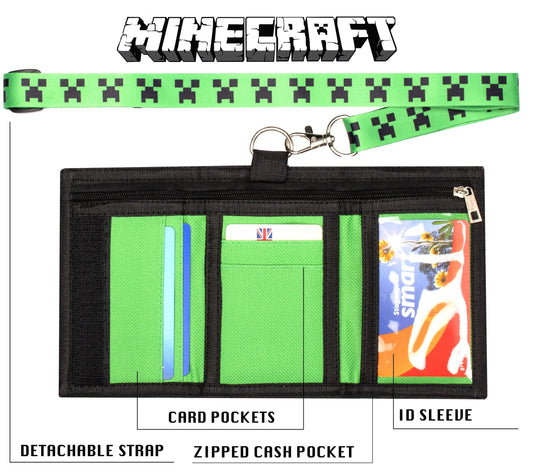Minecraft Kids portefeuille – vert Creeper