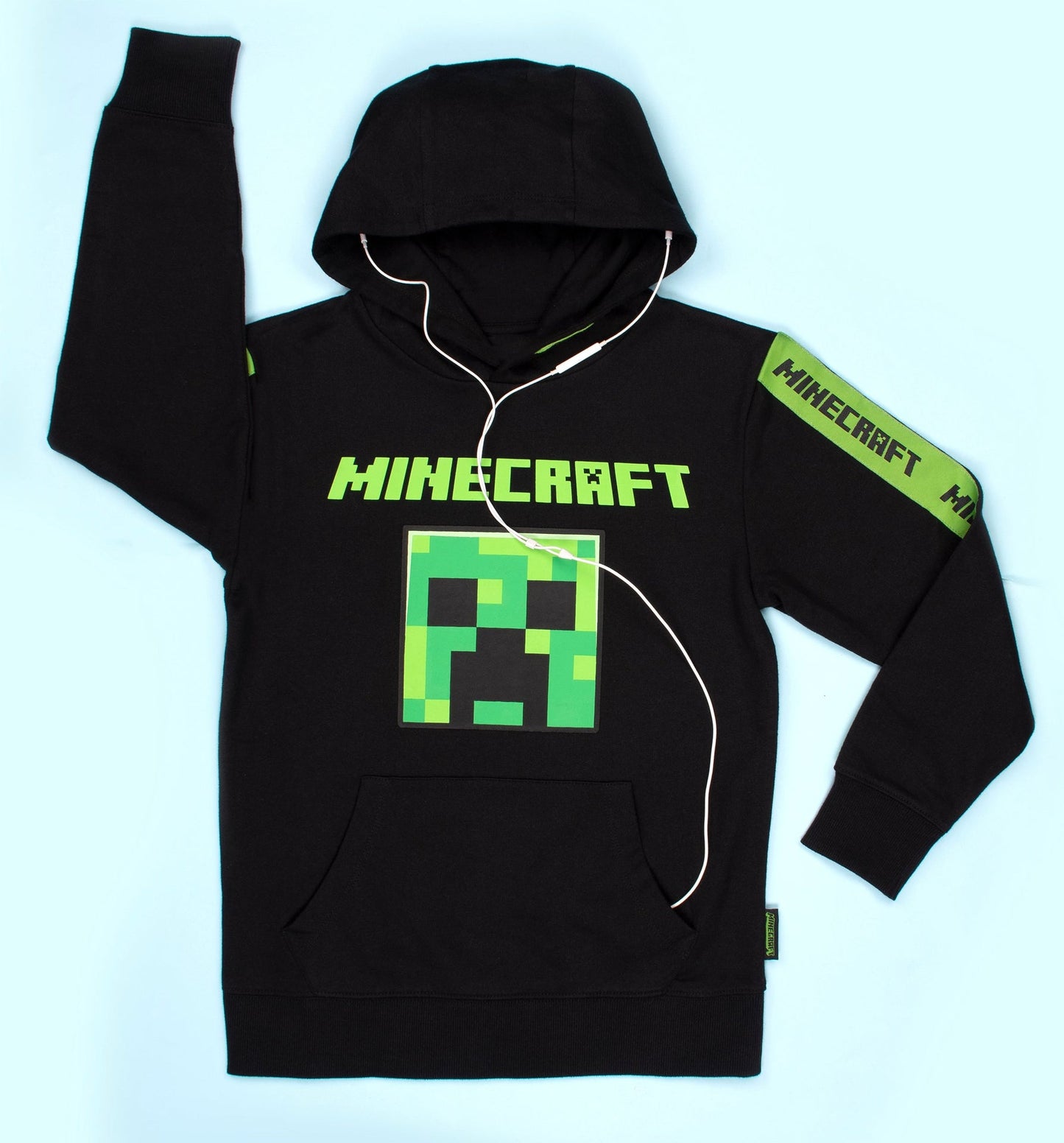 Minecraft vert Creeper sweat à capuche – noir