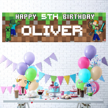 Bannière d’anniversaire – Minecraft