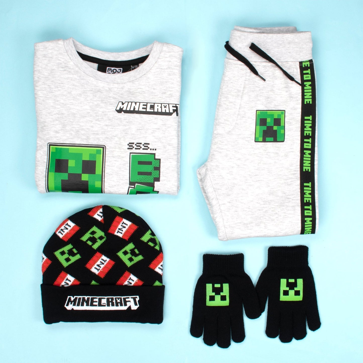 Sweat Minecraft – vert Creeper – gris