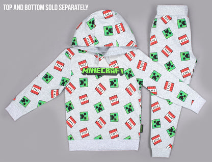 Sweat à capuche Minecraft – Creeper Pattern – gris