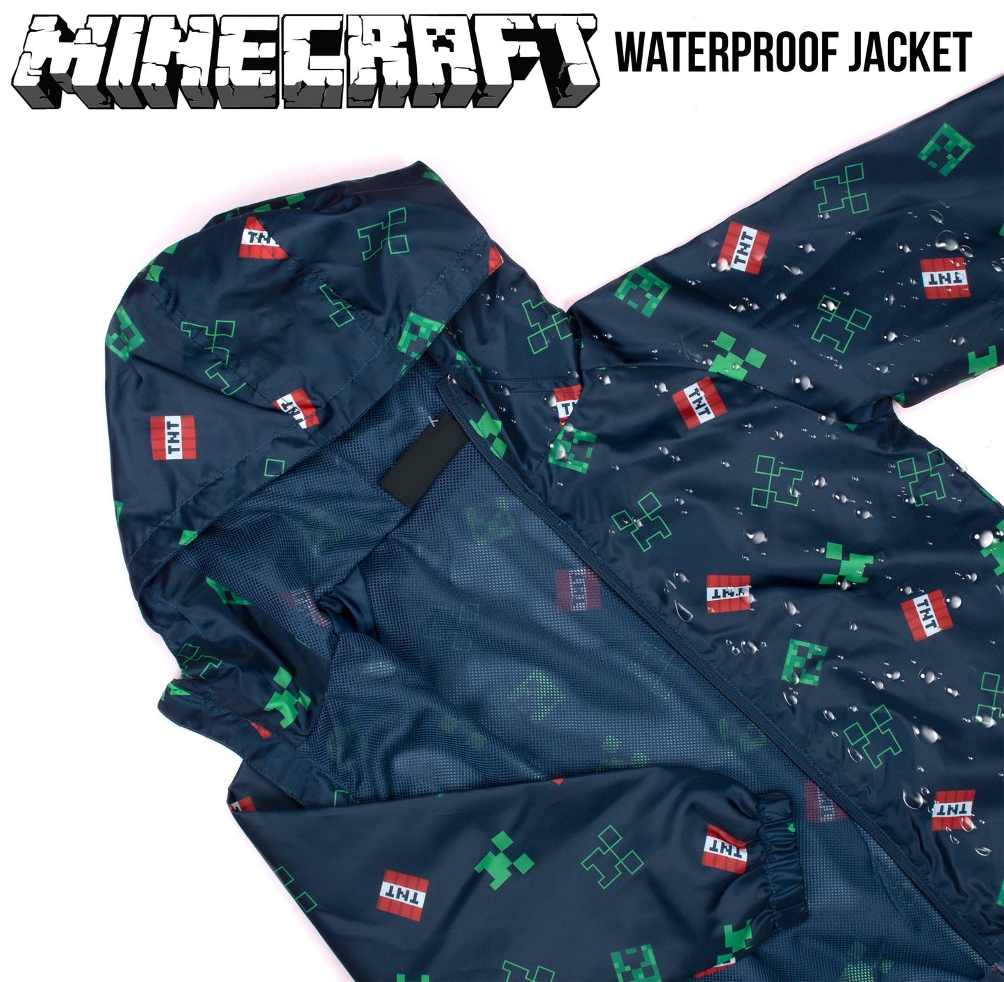 Veste imperméable Minecraft – Waterproof – Navy bleu