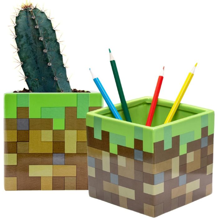 Pot à plantes et à stylos Minecraft - Bloc d'herbe