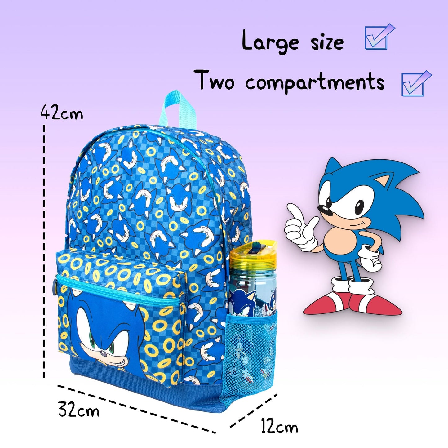 Sac à dos – Sonic the Hedgehog – Official Bag with Your Child's Name