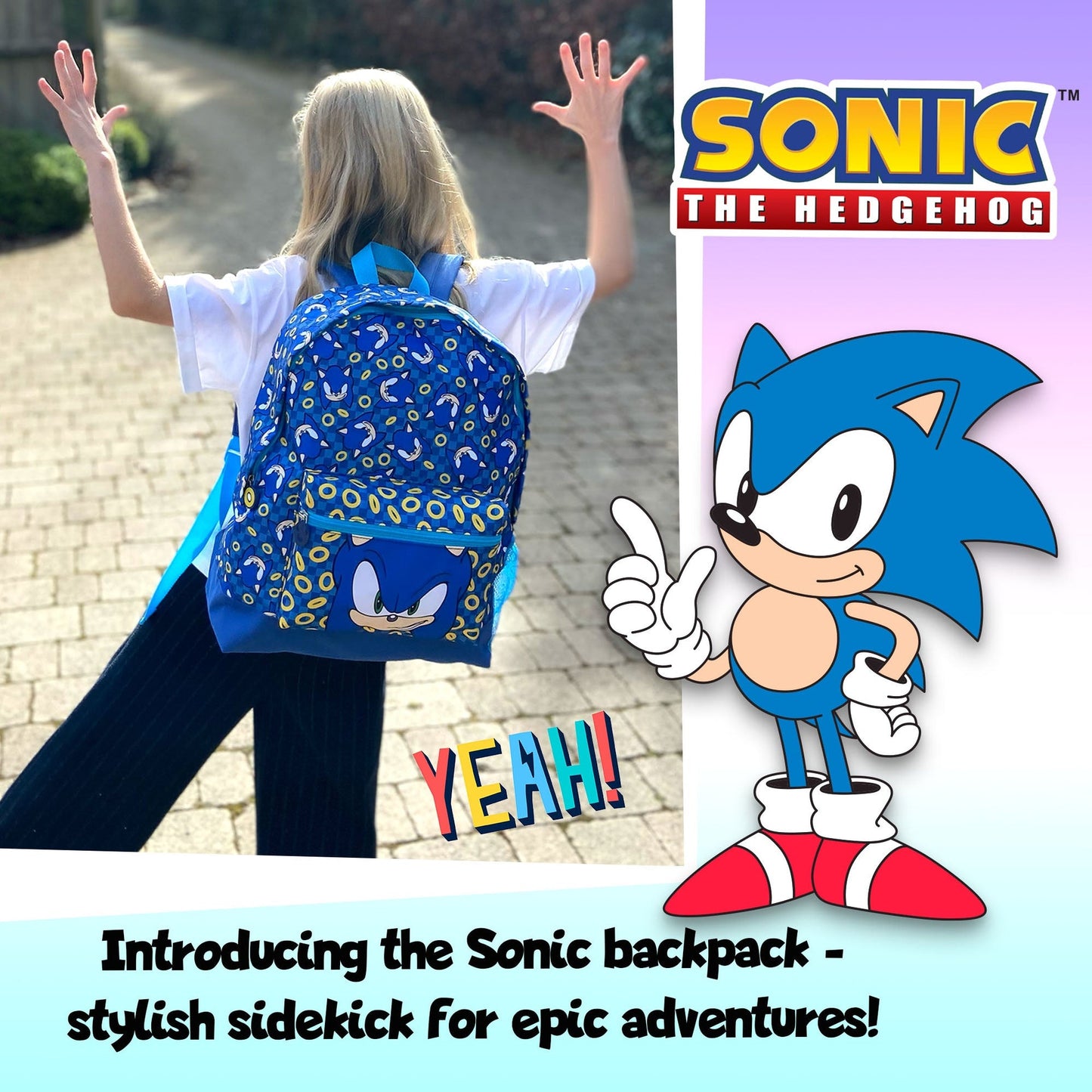 Sac à dos – Sonic the Hedgehog – Official Bag with Your Child's Name